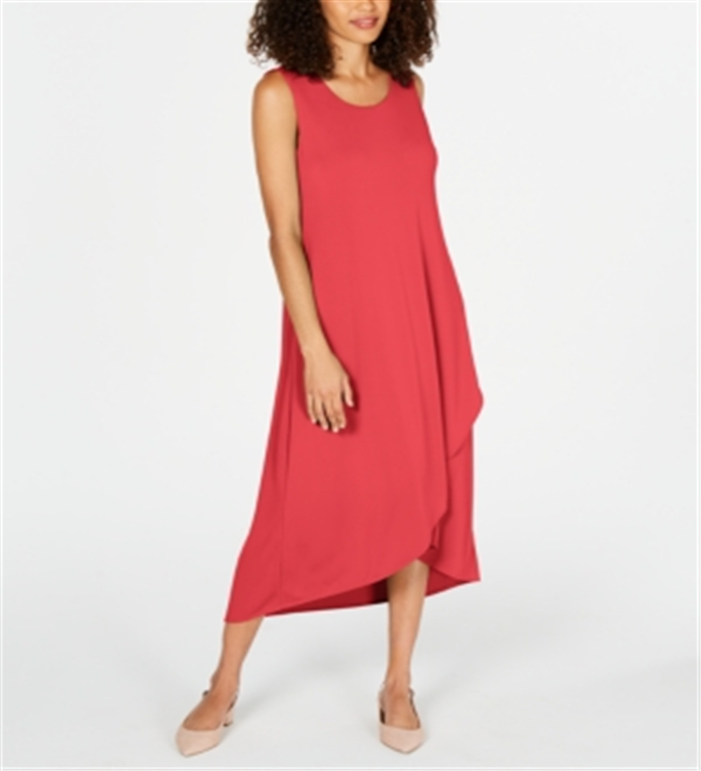 Alfani Women's Solid Tulip Hem Dress Red Size Petite Small