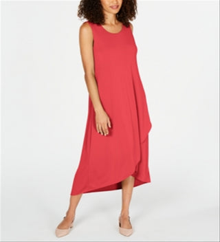 Alfani Women's Solid Tulip Hem Dress Red Size Petite Small