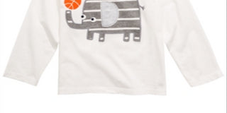First Impressions Baby Boy's Long Sleeve Elephant Cotton T-Shirt White Size 12MOS