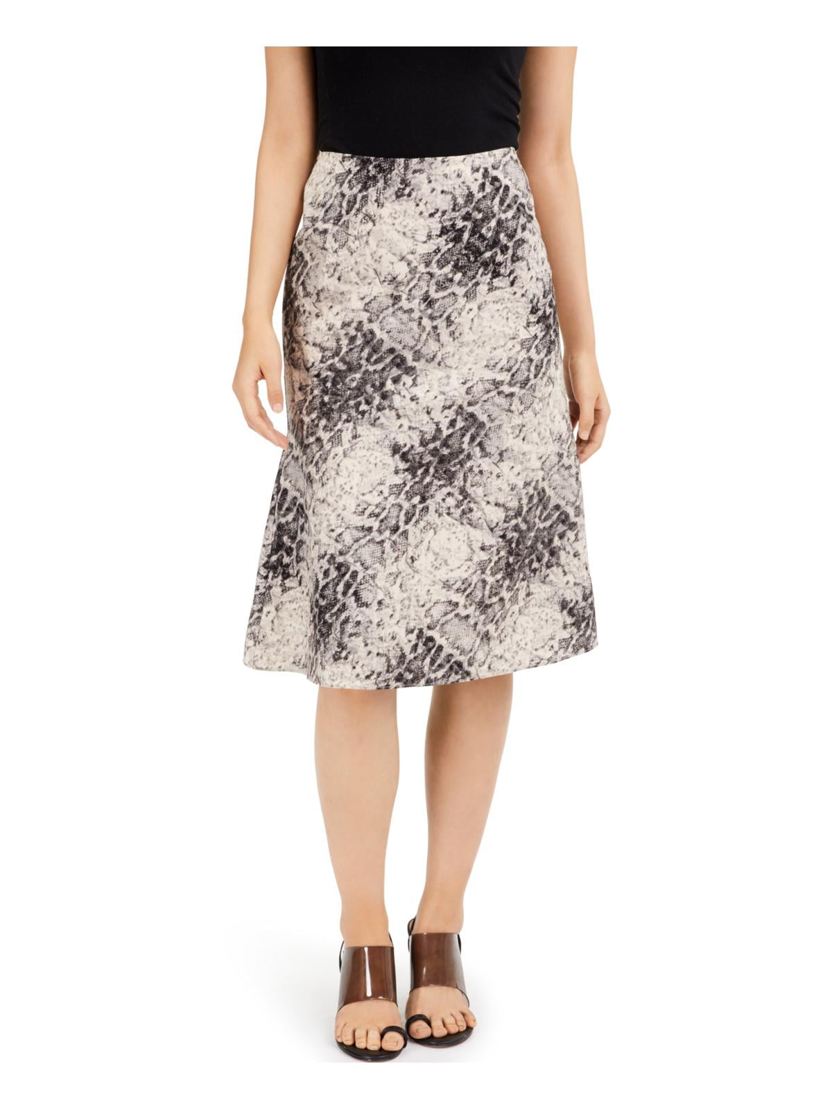 INC International Concepts Women's Snake Print Drape Pencil Skirt Black Size Medium