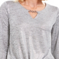 JM Collection Women's Twist Hem Keyhole Top Silver Size X-Small