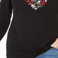 Karen Scott Women's Joyful Heart Cotton Top Black Size X-Small