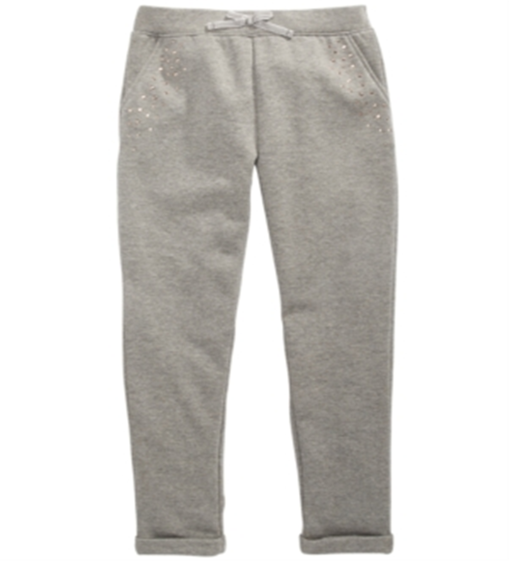 Epic Threads Big Girl's Sparkle Fleece Jogger Pants Gray Size Large