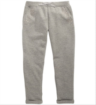 Epic Threads Big Girl's Sparkle Fleece Jogger Pants Gray Size Large