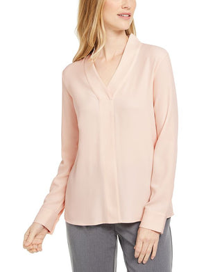 Calvin Klein Women's V Neck Top Pink Size Medium