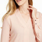 Calvin Klein Women's V Neck Top Pink Size Medium