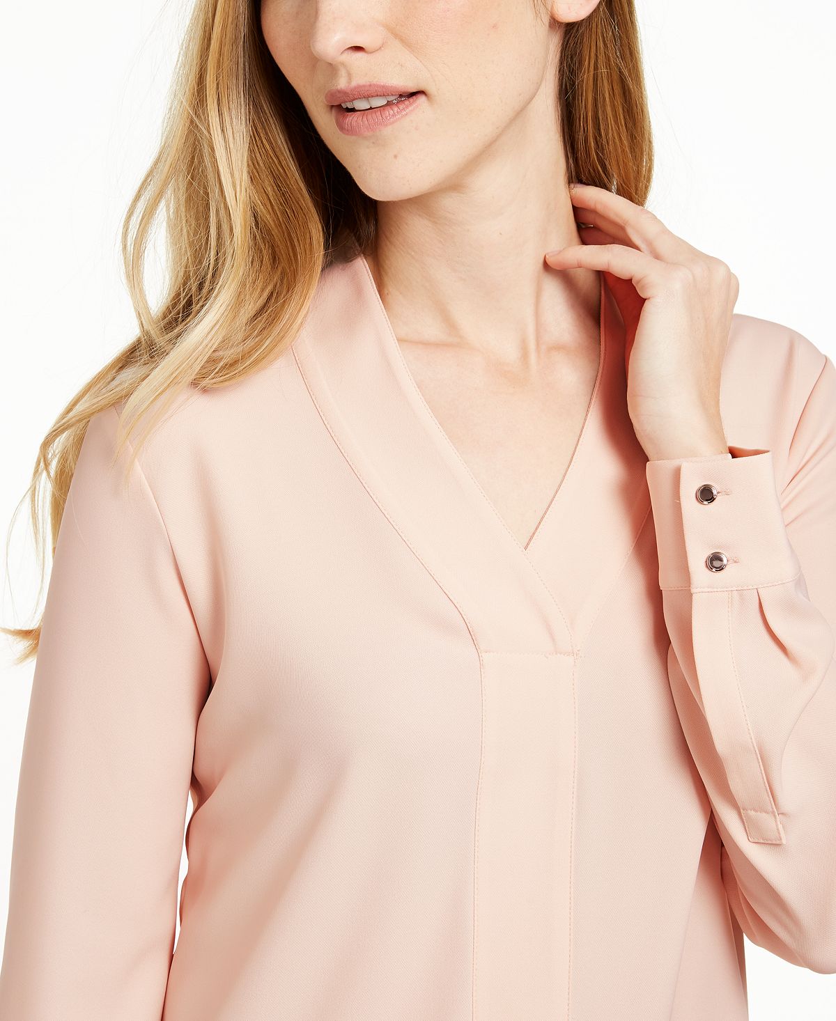 Calvin Klein Women's V Neck Top Pink Size Medium