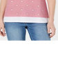 Karen Scott Women's Micro Stripes & Stars T-Shirt Red Size Petite Large