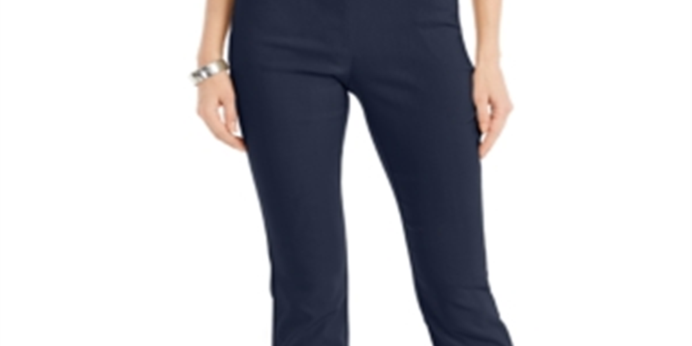 Charter Club Women's Cambridge Straight Leg Pants Blue Size 14
