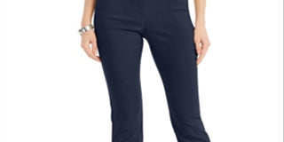 Charter Club Women's Cambridge Straight Leg Pants Blue Size 14