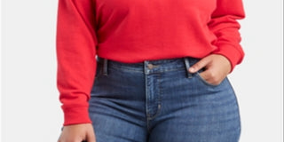 Levi's Women's Plus Logo Long Sleeve Sweatshirt Red Size 2X
