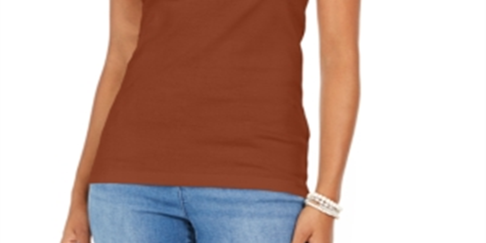 Style & Co Women's Cotton Tank Top Brown Size Large
