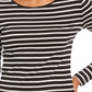 Charter Club Women's Metallic Stripe Top Black Size X-Small