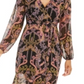 Thalia Sodi Women's Printed Surplice Peasant Dress Black Size Large