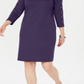Karen Scott Women's Boat Neck Studded Dress Purple Size Petite L