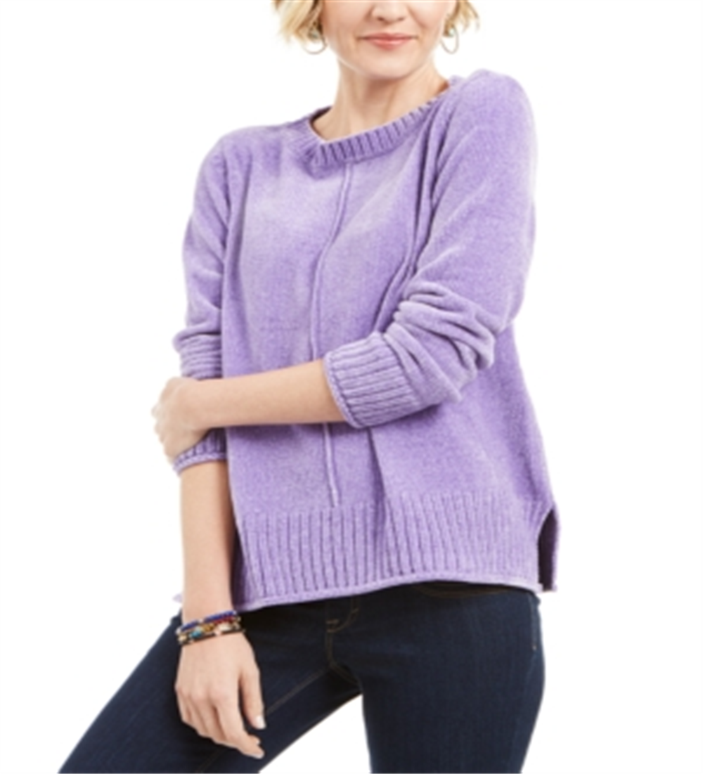 Style & Co Women's Chenille Sweater Purple Size PP
