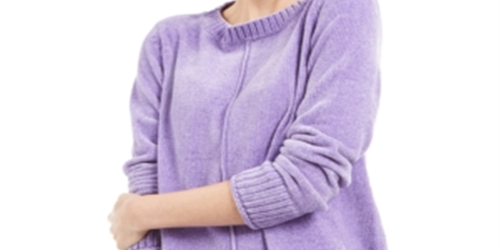 Style & Co Women's Chenille Sweater Purple Size PP