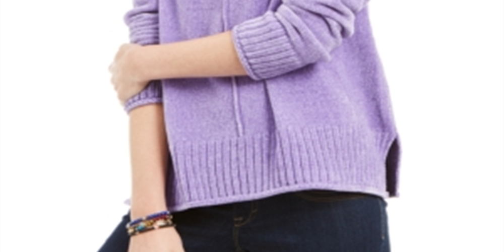 Style & Co Women's Chenille Sweater Purple Size PP