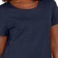 Karen Scott Women's Button Hem Scoop Neck Cotton Top Blue Size Large