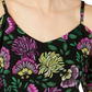 INC International Concepts Women's Floral V Neck Blouse Evening Top Black Size Petite Large