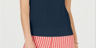 Charter Club Women's Sleeveless Crew Neck Sweater Blue Size X-Large