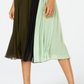 Alfani Women's Colorblocked Pleated Midi Dress Green Size 4 Petite