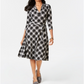 Charter Club Women's Plaid Fit & Flare Dress Black Size Petite XL
