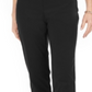 JM Collection Women's Tummy Control Snap Hem Pants Black Size Petite Small