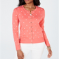 Charter Club Women's Printed Button Down Cardigan Pink Size X-Large