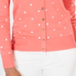 Charter Club Women's Printed Button Down Cardigan Pink Size X-Large