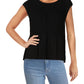 Style & Co Women's Crewneck Knit Peplum Top Black Size Medium