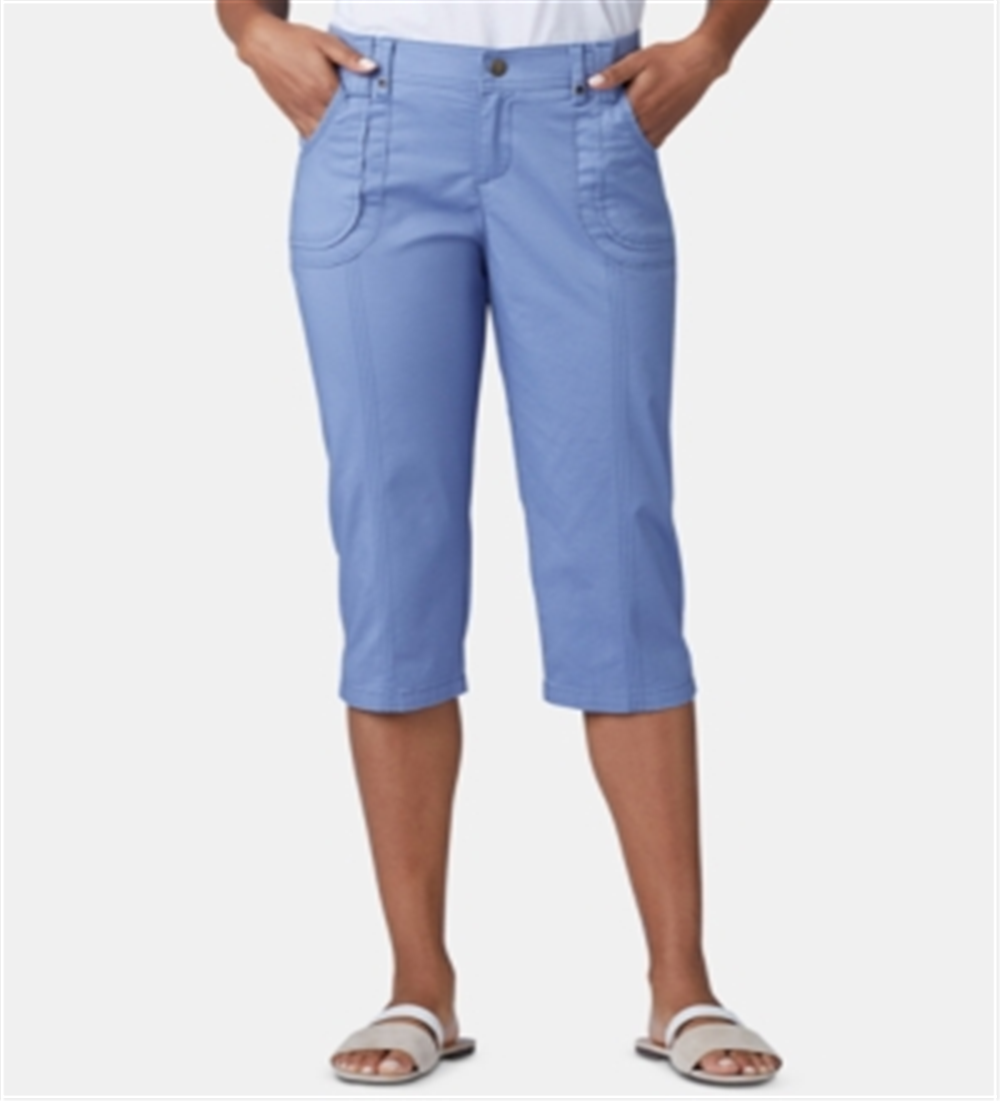 Lee Platinum Women's Patch Pocket Capri Pants Blue Size 4 Petite