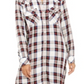 Levi's Women's Long Button up Plaid Shirt Black Multi Size Petite M