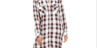 Levi's Women's Long Button up Plaid Shirt Black Multi Size Petite M