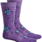Bar III Women's Floral Arch Support Seamless Toe Dress Crew Socks Purple Size 10-13