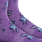 Bar III Women's Floral Arch Support Seamless Toe Dress Crew Socks Purple Size 10-13