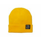 DKNY Men's Acrylic Fitted Logo Accent Winter Beanie Hat Cap Yellow Size Regular