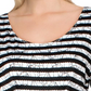 Alfani Women's Textured Striped Tie Waist Top Black Size Medium