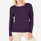 Karen Scott Women's Button Shoulder Sweater Purple Size Large
