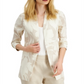Alfani Women's Floral Print 3/4 Sleeve Blazer White Size M