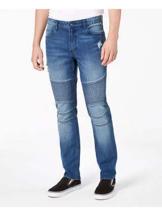 American Rag Men's Slim Fit Moto Jeans Blue Size 38X30
