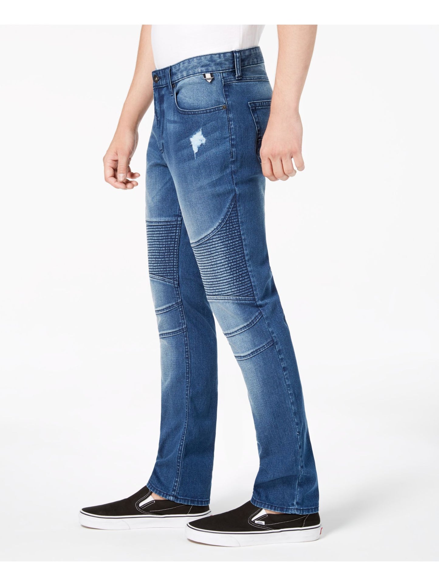 American Rag Men's Slim Fit Moto Jeans Blue Size 38X30