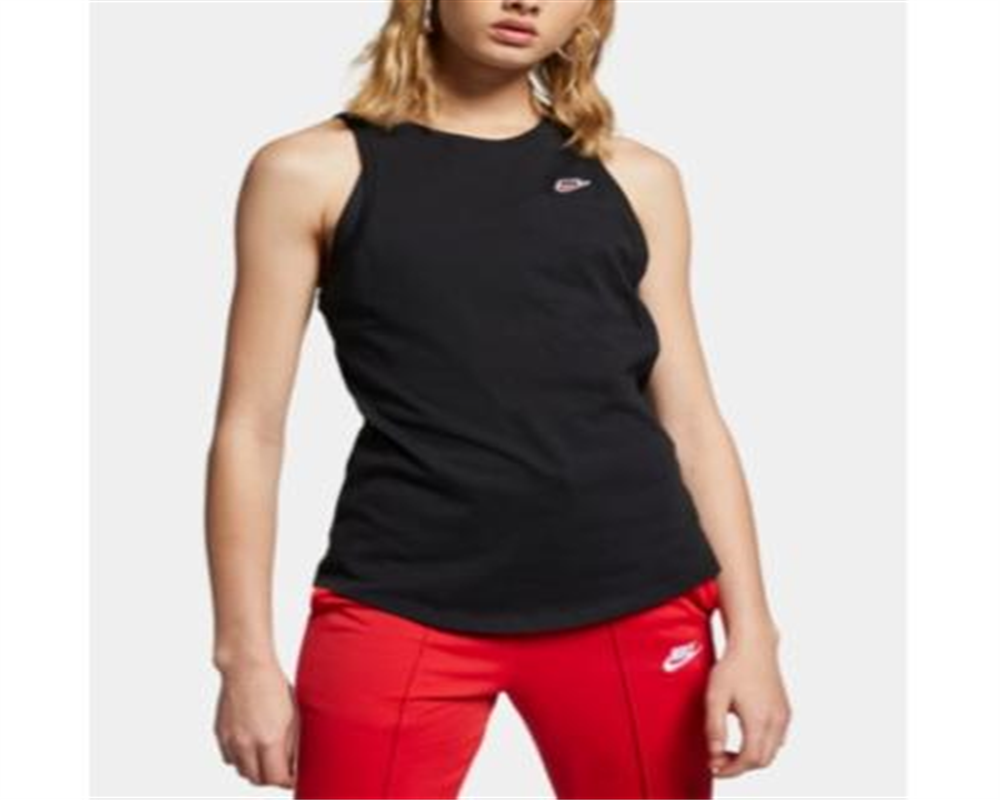 Nike Women's Sportswear Cotton Racerback Tank Top Black Size Medium