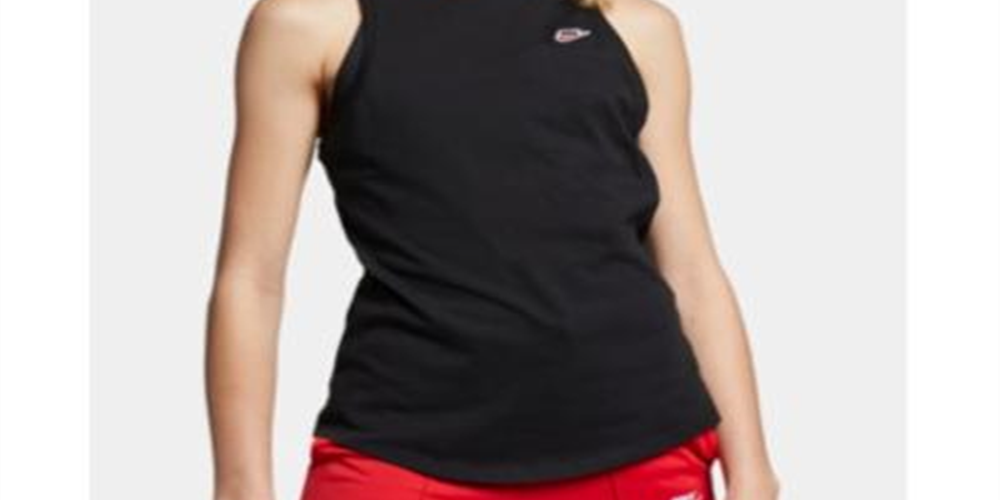 Nike Women's Sportswear Cotton Racerback Tank Top Black Size Medium