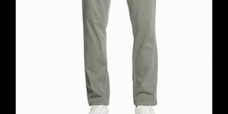 DKNY Men's Bedford Slim Straight Fit Performance Stretch Sateen Pants Agave Green Size 38X32
