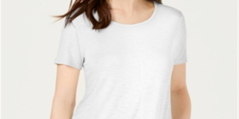 Style & Co Women's Ruffled Hem Top White Size Petite S