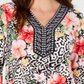 JM Collection Women's Embellished V Neck Tunic Mint Size XS