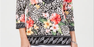 JM Collection Women's Embellished V Neck Tunic Mint Size XS