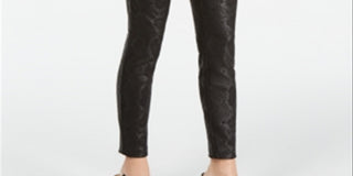INC International Concepts Women's International Concepts Snake Print Skinny Pants Black Size 12