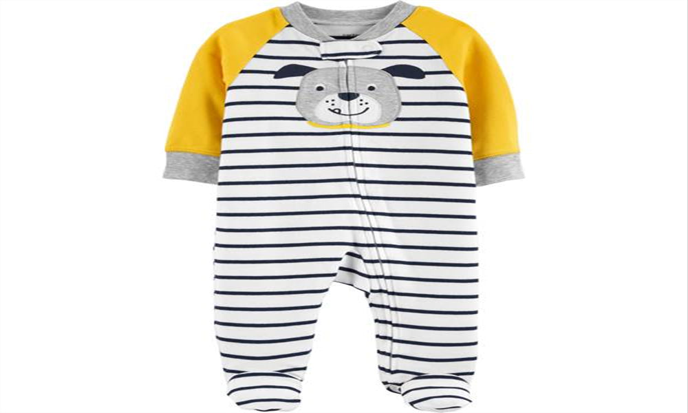 Carter's Boy's Footed Sleep & Play White / Yellow Size 9MOS